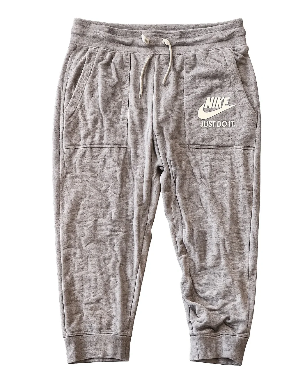 Nike Gray & Neon Yellow Women’s large hoodie with gray Capri Joggers